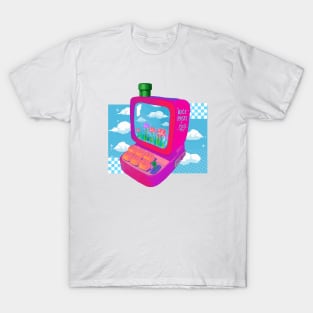 Cute Aesthetic Vaporwave Pink Laptop T-Shirt